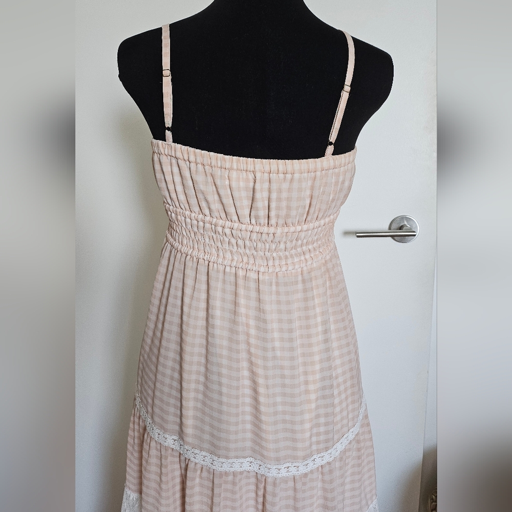Liz Lisa Gyaru Gingham Maxi Dress with Lace And Buttons Baby Pink - Picture 7 of 13